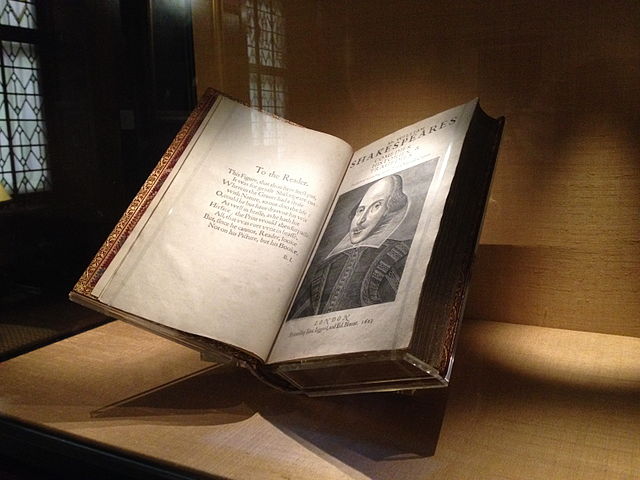 File:William Shakespeare's first folio.JPG