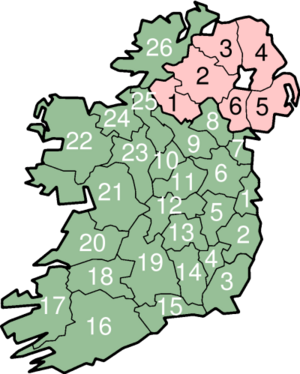 Traditional counties of Ireland.
