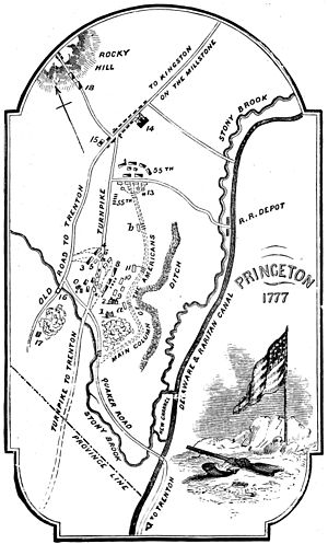 Map of the Battle of Princeton, NJ January 2-3, 1777.jpg