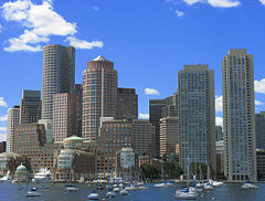 A view of downtown Boston, Massachusetts.