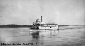 Hudson's Bay Company steamboat, Mackenzie River, on river in Northwest Territories.jpg